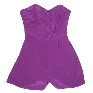 Zimmermann Silk Strapless Playsuit Strapless Sweetheart Romper in Vibrant Purple